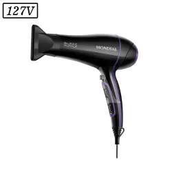 SECADOR DE CABELO MONDIAL BLACK PURPLE SCN-01 2000W 127V