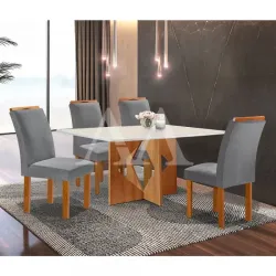 CJ MESA 4C CEL MOVEIS MILAO RETANGULAR 120X80 TAMPO LONDRES PLUS C/VDO