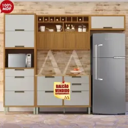 COZINHA NESHER IMPERATRIZ COMPACTA FREIJO/OFF WHITE 500784