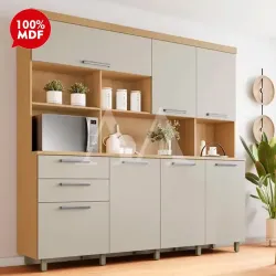 KIT 7P 2G NESHER NOBREZA 210CM CARVALHO/GREIGE 500974