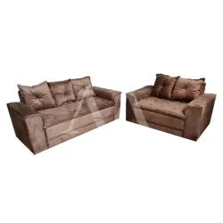 CJ ESTOFADO BOMFLEX 2/3 LUGARES HAITI CARAMELO ASTECA VELUDO INCA 05