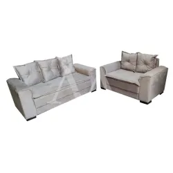 CJ ESTOFADO BOMFLEX 2/3 LUGARES HAITI AREIA ASTECA VELUDO INCA 03