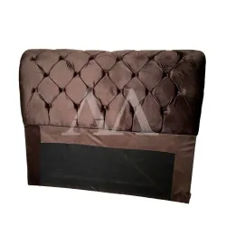 CABECEIRA DE CASAL MALU ADAGIO MARROM VELUDO