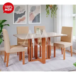 CJ MESA 4C CIMOL FLORA RETANGULAR 130X80 MAIA CINAMOMO/OFF WHITE/GENGI