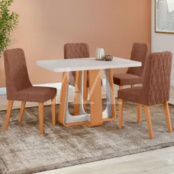 CJ MESA 4C LOPAS SINTONIA TAMPO MAXI CAD LUAR 120X80 C/VIDRO AVELA/AME