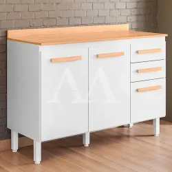 BALCAO NICIOLI 2P 3G INTENZA 120 BRANCO/FREIJO