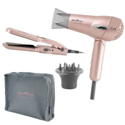 SECADOR E PRANCHA BRITANIA KIT TRAVEL ROSE GOLD BIVOLT