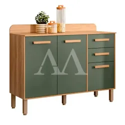 BALCAO NICIOLI 2P 3G MARIA FLOR 120 FREIJO / VERDE