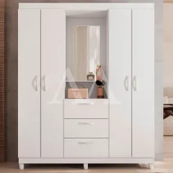 ROUPEIRO 4P ABRIR 3G CAEMMUN CLAPTON 1.5 C/ ESPELHO BRANCO PERFECT