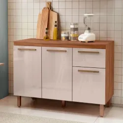 BALCAO DACHERI 3P 1G COPA 1.19 C/TAMPO FREIJO / BAUNILHA