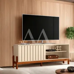 RACK BANCADA MOBLER NEW AURORA PEROLA METALIZADO/CINAMOMO MEL