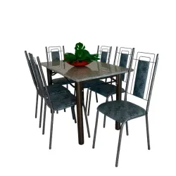 CJ MESA 6C SERRA TUBOS BELGICA NEW GRANITO 140X75 INHAMBU PRETO/BRANCO