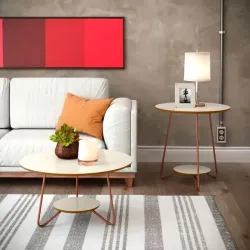 JOGO DE MESA EJ LIZ OFF WHITE/FREIJO