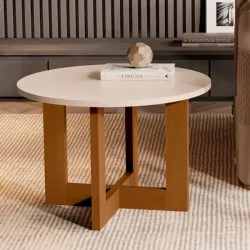 MESA CENTRO JB BECHARA 8001 LUXO OFF WHITE/NATURE