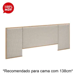 CABECEIRA DE CASAL ROBEL CONCEPT 1.38 C/2 PAINEIS LATERAIS ESTOFADA HA