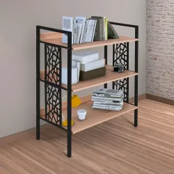 ESTANTE CIPLAFE BETA 3 PRATELEIRAS PRETO FOSCO/CARVALHO MONTREAL