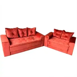 CJ ESTOFADO BOMFLEX 2/3 LUGARES HAITI CANELA VELUDO INCA 21