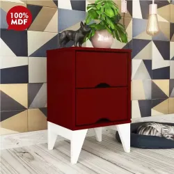 MESA DE CABECEIRA 2G TCIL TWISTER CARMIM / BRANCO