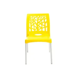 CADEIRA FORTE PLASTICO NATURE QUADRADA AMARELA