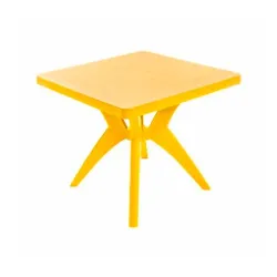 MESA FORTE PLASTICO NATURE QUADRADA AMARELA