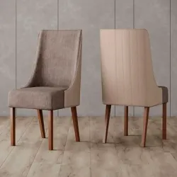 CJ 02 CADEIRAS HENN IVY NATURE/CORANO CARAMELO/CREME