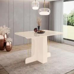 CJ MESA 4C HENN MAVI RETANGULAR 120X80 TAMPO C/ VIDRO OFF WHITE CAD AN