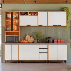 COZINHA POLIMAN RAVENA 13P 2G FREIJO/OFF ACETINADO