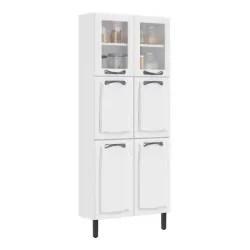 PANELEIRO ITATIAIA 6P. 2 C/ VIDRO NEW PREMIUM 80CM BRANCO 1882