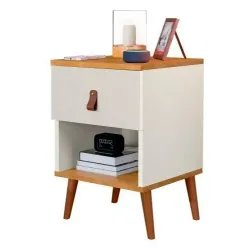MESA DE CABECEIRA 1G JA LARISSA OFF WHITE/NATURE