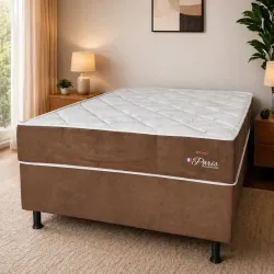 CJ BASE BOX/COLCHAO 138X188X56 TOPAZIO PARIS CHOCOLATE MOLAS ENSACADAS