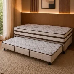 CAMA BOX D28 88X188X54 DESIGN REAL C/AUXILIAR