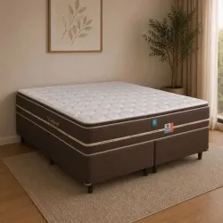 CJ BASE BOX/COLCHAO MOLAS ENSACADAS 193X203X62 SONOS CONFORT IN BROWN