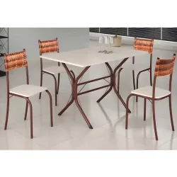 CJ MESA 4C MOVEIS TEIXEIRA ATLANTA RETANGULAR 120X75 C/RATAN CARVALHO