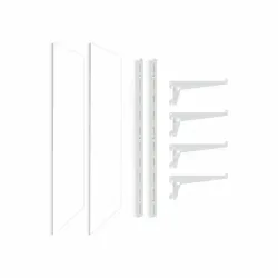 KIT 2 PRATELEIRA BRASFORMA MULTIUSO 60X30 C/TRILHO BRANCO