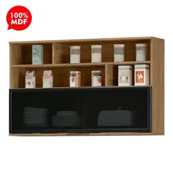 ARMARIO MX 1P ABRIR BASCULANTE C/ VIDRO TOSCANA 120CM FREIJO