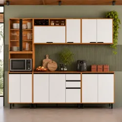 COZINHA POLIMAN RAVENA 13P 2G FREIJO/OFF ACETINADO
