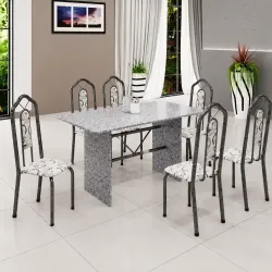CJ MESA 6C SOMA BIANCA 140X75 RETANGULAR ARABESCO PRATA GRANITO OCRE