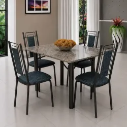 CJ MESA 4C SERRA TUBOS BELGICA NEW GRANITO 115X75 INHAMBU PRETO/BRANCO