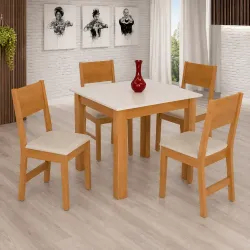 CJ MESA 4C SAO CARLOS MILENA QUADRADA 80x80 FREIJO / OFF WHITE