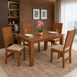 CJ MESA 4C SAO CARLOS MARIAH RETANGULAR 120X80  BEGE / NATURALLE