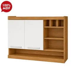 ARMARIO NESHER 2P ABRIR C/ ADEGA BURGUESA PREMIUM 120CM FREIJO / BRANC