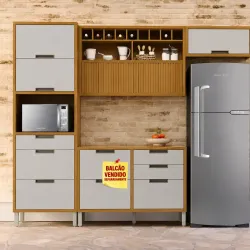 COZINHA NESHER IMPERATRIZ COMPACTA FREIJO/OFF WHITE 500784