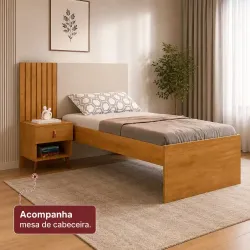 CAMA JA SOLTEIRO LADY NATURE/OFF WHITE
